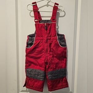 24M Red Gray‎ Winter Bib Snowsuit Overalls Stylish Comfort Outdoors Adjustable